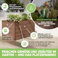Hochbeet WPC EcoFusion 123x64x71cm – extrem Langlebig [Woody-Look] Komplettpaket mit vorgebohrten Löchern | Hochbeete für Garten Hochbeete-kit Bausatz - Thumbnail 5
