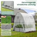 COSTWAY Foliengewächshaus Gewächshaus, Treibhaus mit Allwetter-PE-Abdeckung, Rolltür und Fenster, Tomatengewächshaus Tomatenhaus, Pflanzenhaus für Tomaten & Topfpflanzen (181x181x200 cm, Weiß) - Thumbnail 3