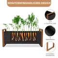 Grand patio Hochbeet Garten, Wetterfest, Metall Pflanzbeet mit Entwässerungslöcher, Blumenkasten für Outdoor, Balkon (100X38X44CM) - Thumbnail 3