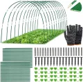 Pflanztunnel Bögen,30 PCS Tunnelbögen Hochbeet,Abnehmbar Folientunnel für Hochbeet,Gewächshaus Bogen 6mm mit Kunststoff umwickelt,Gewächshaus Reifen,Gartentunnel Bögen,Gewächshaus Tunnel - Thumbnail 3