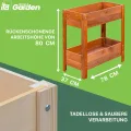ITA Hochbeet aus Holz 80x37x78 cm - Pflanzkasten mit 2 Ebenen & Innenfolie - Made in EU - Direkt vom Hersteller - FSC Kiefernholz - Pflanzbeet Blumenkasten für Garten Balkon Terrasse - Natur - Thumbnail 3