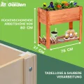 ITA Hochbeet aus Holz 80x37x78 cm - Pflanzkasten mit Ablageboden & Innenfolie - Made in EU - Direkt vom Hersteller - FSC Kiefernholz - Pflanzbeet Blumenkasten für Garten Balkon Terrasse - Braun - Thumbnail 3