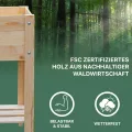 ITA Hochbeet aus Holz 80x37x78 cm - Pflanzkasten mit Ablageboden & Innenfolie - Made in EU - Direkt vom Hersteller - FSC Kiefernholz - Pflanzbeet Blumenkasten für Garten Balkon Terrasse - Braun - Thumbnail 5