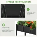 LUE BONA Hochbeet mit Werkzeugen, 113 x 45 x 73cm, HDPS - Hochbeetkasten mit Beinen und Ablagefach, wetterbeständig, 3 Jahre Garantie, für Kraut - & Gemüseanbau, Garten, Balkon, schwarz - Thumbnail 4