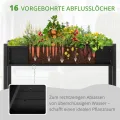 LUE BONA Hochbeet mit Werkzeugen, 113 x 45 x 73cm, HDPS - Hochbeetkasten mit Beinen und Ablagefach, wetterbeständig, 3 Jahre Garantie, für Kraut - & Gemüseanbau, Garten, Balkon, schwarz - Thumbnail 6