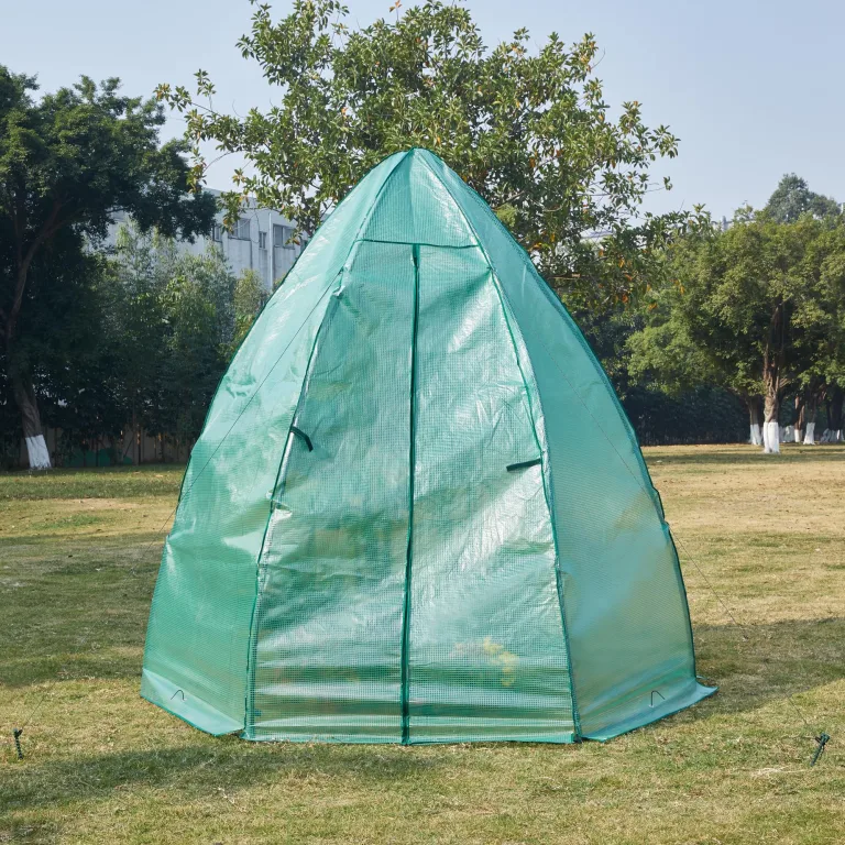 [en.casa] Gewächshaus Hunze Foliengewächshaus zur Anzucht Überwinterungszelt mit Reißverschluss Frühbeet PE-Plane Tomatengewächshaus Pflanzenschutz 200x240cm Grün – Bild 2