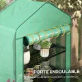 Outsunny Mini Gewächshaus Gartenregal für Garten, Balkon, Regal, Gewächshaus, 4 Ebenen, 90 x 49 x 160 cm, verzinkter Stahl, abnehmbare Plane, Polyethylen, hohe Dichte, Grün - Thumbnail 5