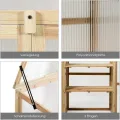 COSTWAY 3 Etagen Frühbeet Holz, Hochbeet wetterfest, Gewächshaus mit 2 Türen & Deckel, Polycarbonat-Fenster, Pflanzenbeet Aufzuchtschrank Treibhaus, für Garten Balkon, 60 x 45 x 100 cm, Natur - Thumbnail 3
