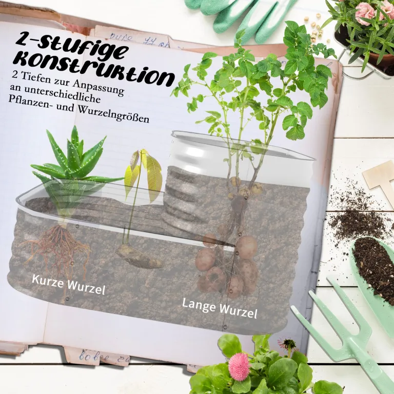 Outsunny Hochbeet Metall, 2-Stufiger Blumenkasten, Pflanzkasten, Gemüsebeet mit Schrauben, Kräuterbeet für Garten, Balkon, Silber, 118 x 45 x 30 cm – Bild 3