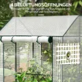 Outsunny Foliengewächshaus, Gewächshaus mit Doppeltür, Treibhaus, Winddichtes Tomatenhaus für Garten, Weiß, 100 x 80 x 150 cm - Thumbnail 5