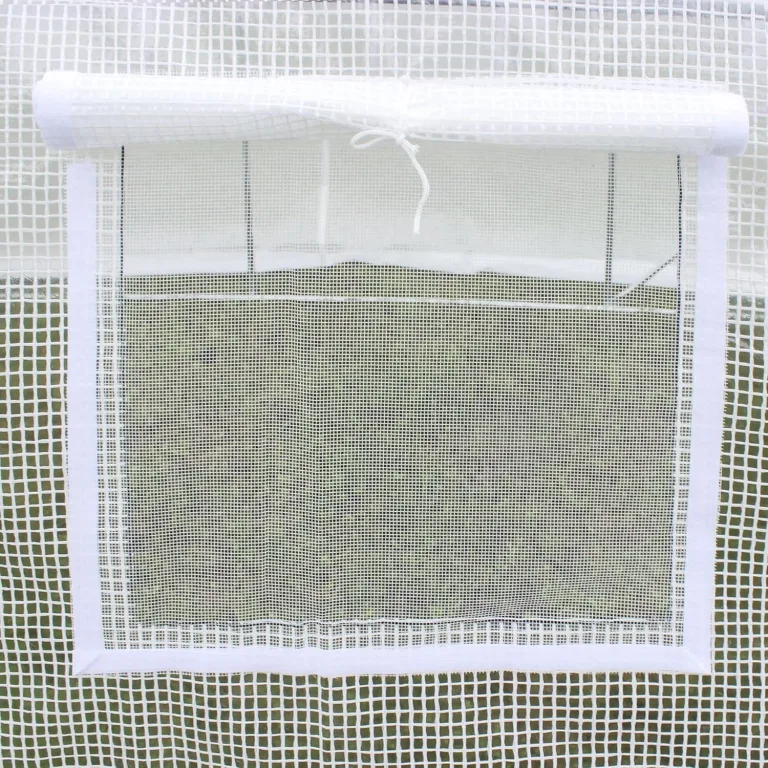 Outsunny Gewächshausfolie 3 x 2 m, wasserdicht Polyethylenfolie mit Rolltür, 6 Fenster, UV Schutz, Reißfest Gartenfolie Abdeckplane für Folientunnel Gartenarbeit, Tunnelfolie für Außenbereich Weiß – Bild 6