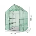 Escala Gewächshaus Treibhaus Glashaus Frühbeet (143 x 143 x 195 cm) Grün - Thumbnail 9