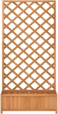 vidaXL Pflanzkasten mit Rankgitter 90x35x180 cm, Massives Fichtenholz, Braun, Hochbeet für Innen & Außen, Balkon & Garten, Kletterpflanzenstütze, Blumenkasten, Holz-Pflanzenhalter - Thumbnail 6