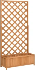 vidaXL Pflanzkasten mit Rankgitter 90x35x180 cm, Massives Fichtenholz, Braun, Hochbeet für Innen & Außen, Balkon & Garten, Kletterpflanzenstütze, Blumenkasten, Holz-Pflanzenhalter - Thumbnail 2