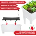 Onbest Hochbeet/Frühbeet – mit Abdeckhaube/Wasseranzeige – aus robustem Kunststoff – ideal für Garten/Terrasse/Balkon – Kräuterhochbeet zur Anzucht – Pflanzkasten inkl. Gartenwerkzeug (Weiß) - Thumbnail 3
