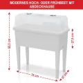 Onbest Hochbeet/Frühbeet – mit Abdeckhaube/Wasseranzeige – aus robustem Kunststoff – ideal für Garten/Terrasse/Balkon – Kräuterhochbeet zur Anzucht – Pflanzkasten inkl. Gartenwerkzeug (Weiß) - Thumbnail 7