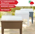 Hochbeet/Frühbeet – mit Abdeckhaube/Wasseranzeige – aus robustem Kunststoff – ideal für Garten/Terrasse/Balkon – Kräuterhochbeet zur Anzucht – Pflanzkasten inkl. Gartenwerkzeug (Coffee) - Thumbnail 2