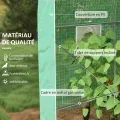 Outsunny Gewächshaus, Tunnel, Bodenfläche, 6 m², 3 x 2 x 2,10 m, verstärktes Rohrgestell, Tür mit Reißverschluss, 4 aufrollbare Fenster, Grün - Thumbnail 3
