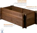 dobar® Hochbeet Massivholz Stecksystem Gr. L stapelbar - Pflanzkasten inkl. Pflanzfolie - 117 x 58,5 x 38,5 cm - Dunkelbraun - Thumbnail 3