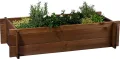dobar® Hochbeet Massivholz Stecksystem Gr. L stapelbar - Pflanzkasten inkl. Pflanzfolie - 117 x 58,5 x 38,5 cm - Dunkelbraun - Thumbnail 5