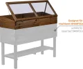 dobar® Frühbeet-Aufsatz aus Holz für Hochbeete - Frühbeet-Kasten mit Folie - 117 x 40 x 26 cm - Dunkelbraun - Thumbnail 5