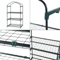[en.casa] Gewächshaus Chaam Foliengewächshaus mit 3 Ablagen Treibhaus mit aufrollbarer Tür Tomatengewächshaus Anlehngewächshaus für Balkon, Garten, Terrasse 125x69x49cm Grün - Thumbnail 7