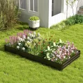 GOPLUS Hochbeet aus Metall, 240 x 120 x 30 cm Gemüsebeet Pflanzbeet Frühbeet für Balkon & Garten, Pflanzkasten Gartenbeet Pflanzkübel, Blumenkasten Groß für Blumen Obst Gemüse - Thumbnail 8