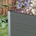 Outsunny Hochbeet, Blumenkasten, Pflanzkasten mit offenem Boden, Kräuterbeet für Garten, Balkon, Grau, 60 x 60 x 30 cm - Thumbnail 6