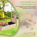 GOPLUS Blumenkasten mit Rankgitter, Hochbeet mit Spalier, Pflanzkasten mit offenem Boden, Gartenspalier aus Tannenholz, Kräuterbeet Gartenbeet für Hof, Terrasse (223 x 64 x 134 cm) - Thumbnail 7