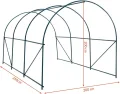 Gardebruk® Foliengewächshaus 7m² aufrollbare Tür 6 Fenster Treibhaus Tomatenhaus Folientunnel Anzucht 350x200x200cm - Thumbnail 5