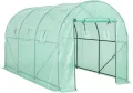 Gardebruk® Foliengewächshaus 7m² aufrollbare Tür 6 Fenster Treibhaus Tomatenhaus Folientunnel Anzucht 350x200x200cm - Thumbnail 1