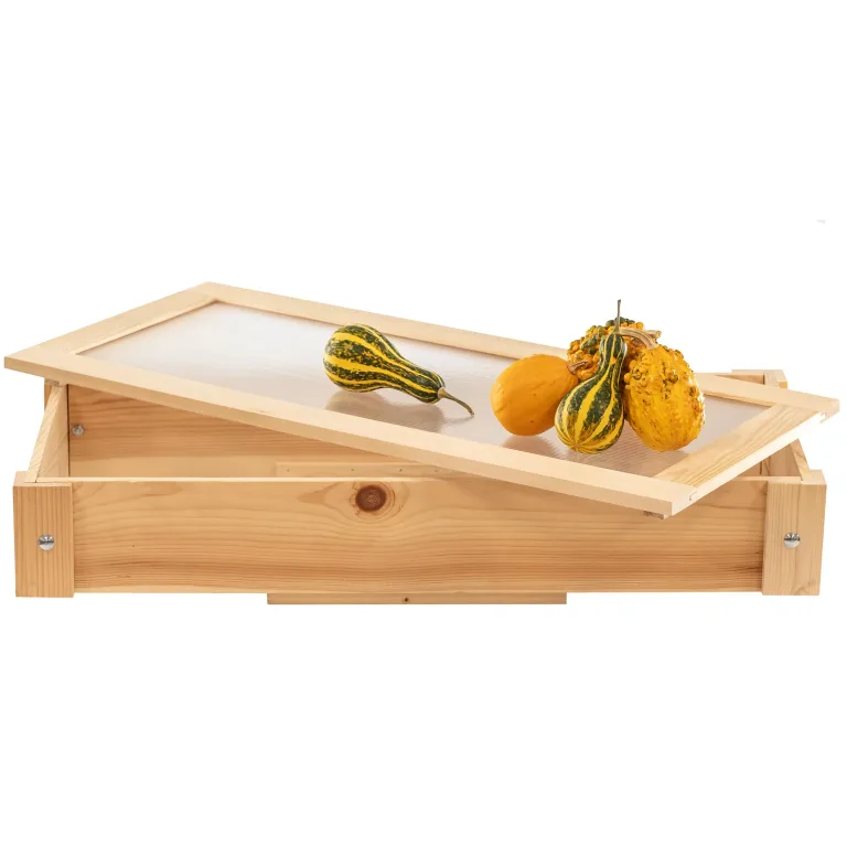 ITA Frühbeet Aufsatz aus Holz 80x37x10 cm Grau - Frühbeetkasten - Wetterfest - Polycarbonat Fenster - Made in EU - FSC Holz - Frühbeetaufsatz - Perfekt Hochbeete – Bild 5