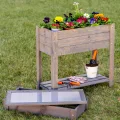 ITA Frühbeet Aufsatz aus Holz 80x37x10 cm Grau - Frühbeetkasten - Wetterfest - Polycarbonat Fenster - Made in EU - FSC Holz - Frühbeetaufsatz - Perfekt Hochbeete - Thumbnail 4
