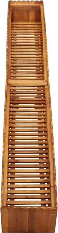 DELUKE Hochbeet aus Holz Jona | 200x30x25cm, Akazienholz | Hochbeet für Garten Hochbeet Holz Gartenbeet hoch Kräuterbeet XXL Blumenbeet Gemüsebeet groß Garten - Thumbnail 4