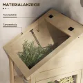 Outsunny Frühbeet aus Holz Abschließbar Gewächshaus Treibhaus mit 4 Ebenen, Dachfenster, Frühbeetkasten mit Doppeltür, für Garten, Balkon, Natur, 100 x 56,5 x 178 cm - Thumbnail 6