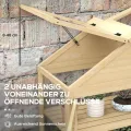 Outsunny Frühbeet aus Holz Abschließbar Gewächshaus Treibhaus mit 4 Ebenen, Dachfenster, Frühbeetkasten mit Doppeltür, für Garten, Balkon, Natur, 100 x 56,5 x 178 cm - Thumbnail 3