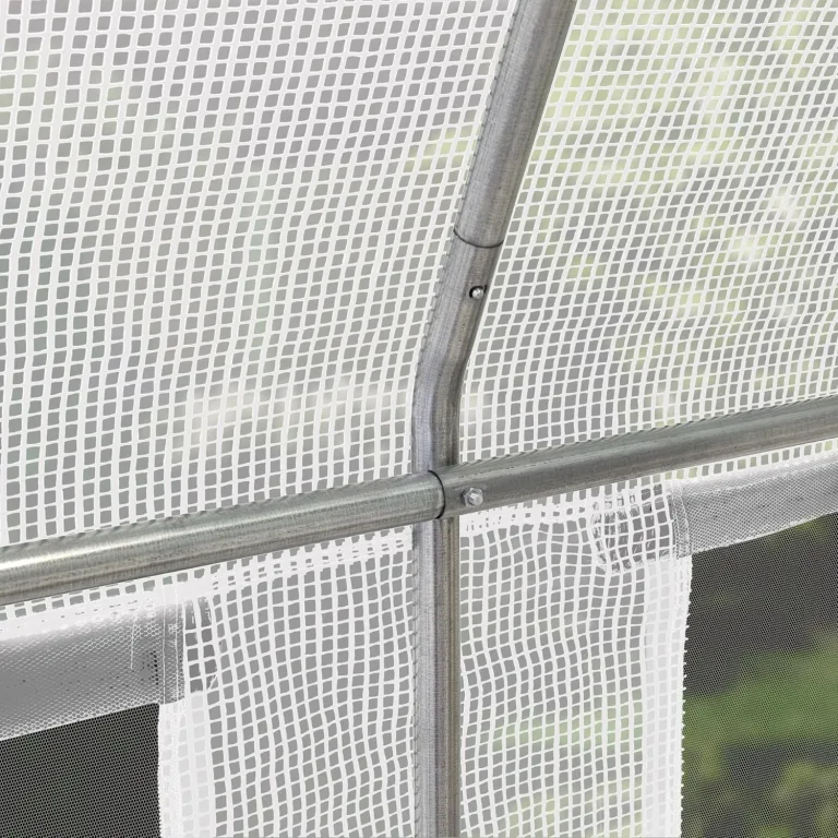 TOOLPORT Foliengewächshaus Gewächshaus 3x6m stabil & langlebig mit Fenster - reißfeste PE Plane 180g/m² weiß transparent – Bild 7