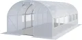 TOOLPORT Foliengewächshaus Gewächshaus 3x6m stabil & langlebig mit Fenster - reißfeste PE Plane 180g/m² weiß transparent - Thumbnail 1