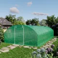 TOOLPORT Foliengewächshaus Gewächshaus 4x10m stabil & langlebig mit Fenster - reißfeste PE Plane 180g/m² grün transparent - Thumbnail 2