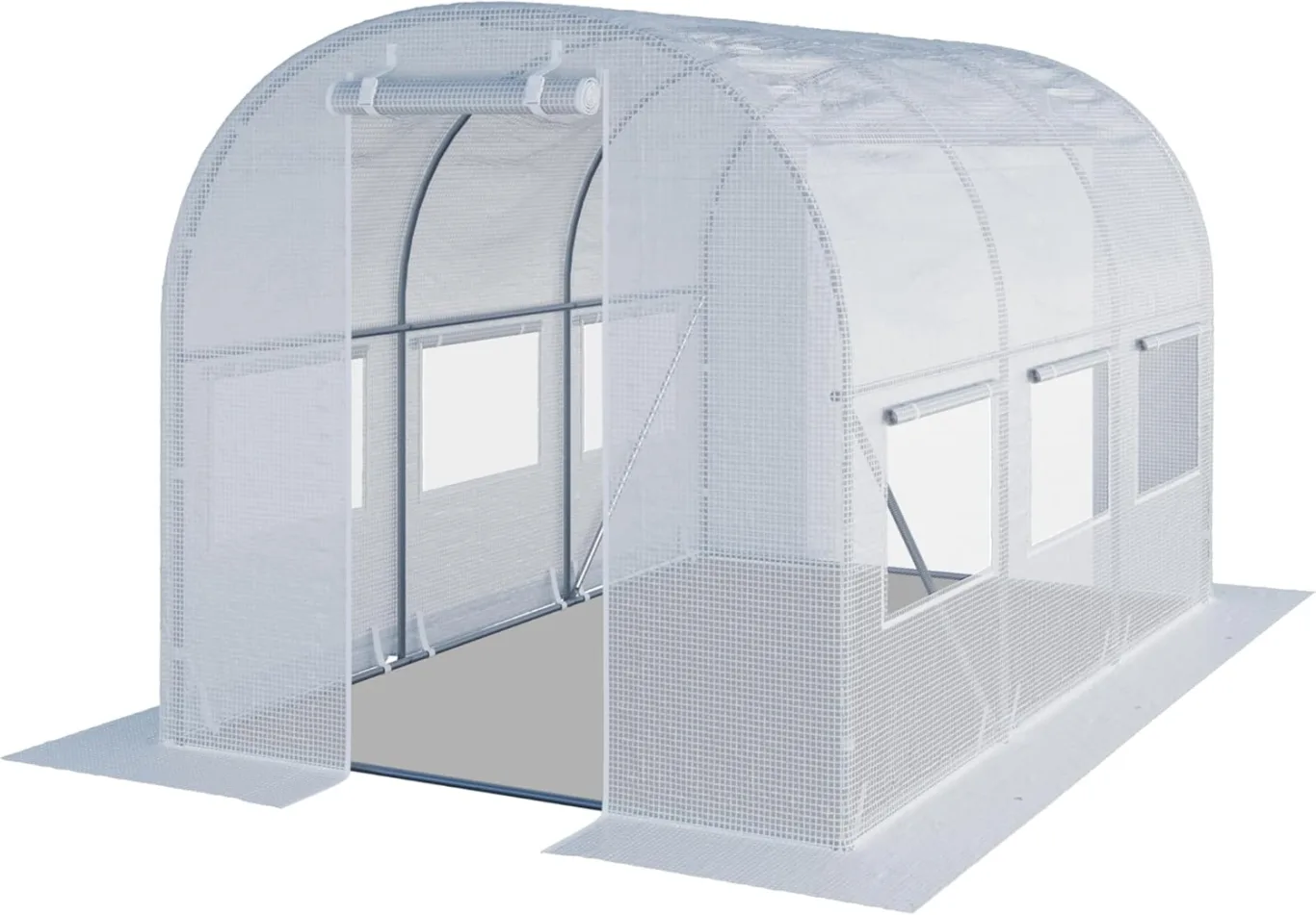 TOOLPORT Foliengewächshaus Gewächshaus 2x3m stabil & langlebig mit Fenster - reißfeste PE Plane 180g/m² weiß transparent - Bild 1