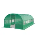 TOOLPORT Foliengewächshaus Gewächshaus 3x6m stabil & langlebig mit Fenster - reißfeste PE Plane 180g/m² grün transparent - Thumbnail 1