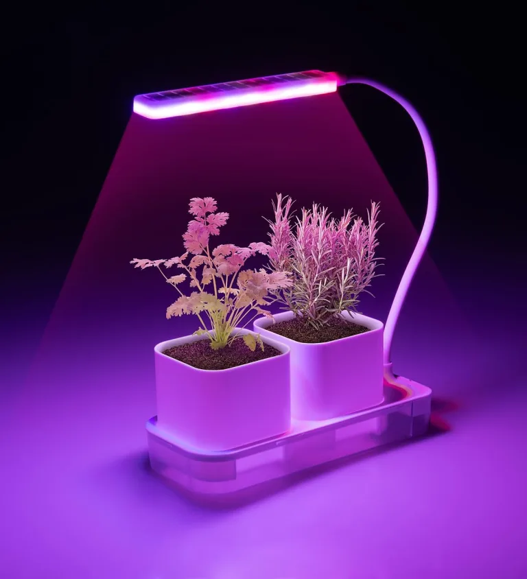 PEARL Anzuchtkasten mit Licht: Mini-Gewächs- & Anzucht-Station, 2 Töpfe, Wachstums-LEDs & Wassertank (Pflanzlicht, Aufzuchtstation, LED Beleuchtung) – Bild 7