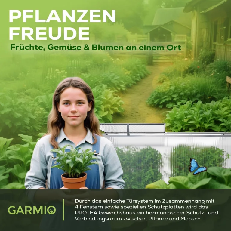 Gewächshaus Protea Klein, Alu Frühbeet, Mini-Gewächshaus, Treibhaus, Frühbeetkasten, Pflanzenbeet, Anzuchtbeet, Tomatenhaus, Pflanzenhaus für Garten, mit 4X Hering – Bild 5