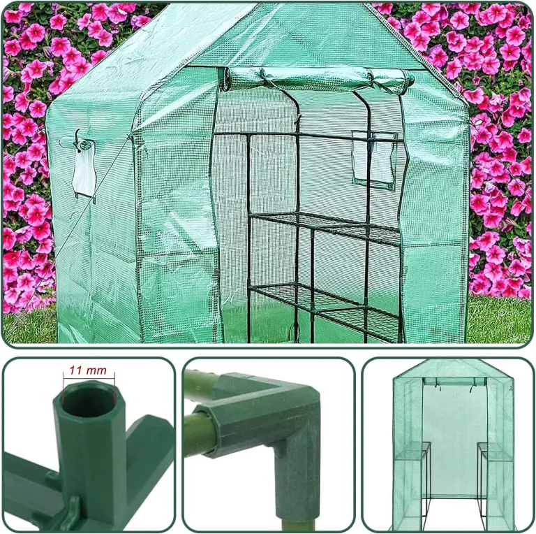 20 Stück Gewächshaus Eckverbinder, Gewächshaus Rahmen, Verbindungsstücke, Verbindungsstücke für Gewächshaus Rahmen, geeignet für Garten Rahmen, Traubenspalier, Schuppen, 4 Arten, 11mm(Grüner) – Bild 4