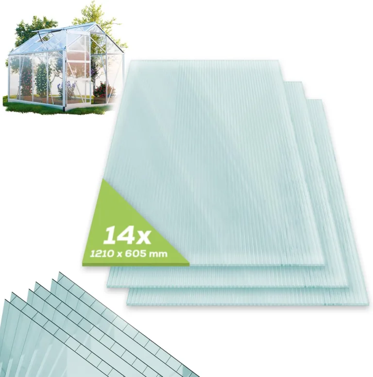 Hohlkammerstegplatten ACRI 6mm Gewächshausplatten 6mm 10,25 m² Doppelstegplatte 121x60,5 cm, UV-beständig – Bild 6