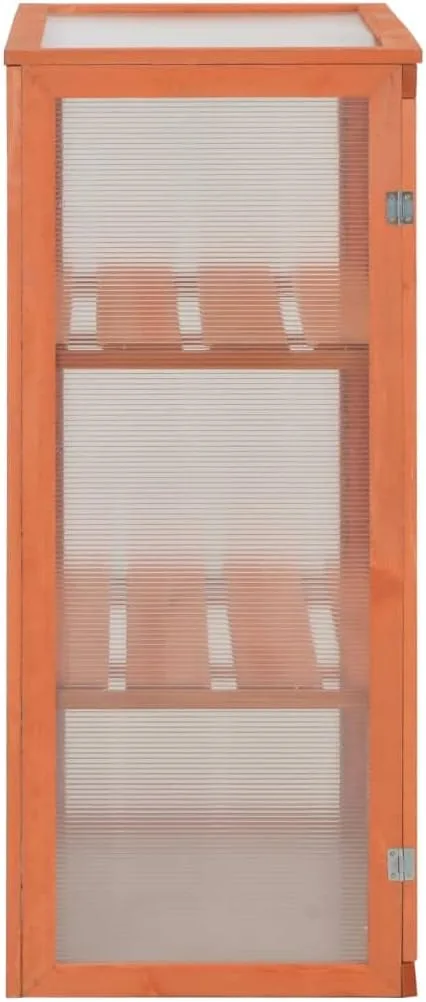 Gewächshaus Holz 75x47x109 cm GewäChshaus Klein Frostschutz Pflanzen Winterschutz FrostwäChter GewäChshaus Winterfest GeräTehaus Tomatenhaus mit 2 Regale&Türen, Klappdeckel – Bild 5