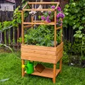 dobar® Rankturm-Aufsatz für Tomaten und Erdbeeren mit Ablage - Rankturm Holz für Hochbeet Kubus 2.0-74 x 54 x 89 cm - Braun - Thumbnail 2