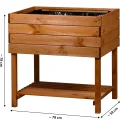 dobar® Hochbeet Kubus 2.0 inkl. Pflanzfolie und Ablage - Hochbeet für Garten aus Holz - 78 x 58 x 78 cm - Braun - Thumbnail 3