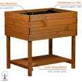 dobar® Hochbeet Kubus 2.0 inkl. Pflanzfolie und Ablage - Hochbeet für Garten aus Holz - 78 x 58 x 78 cm - Braun - Thumbnail 4