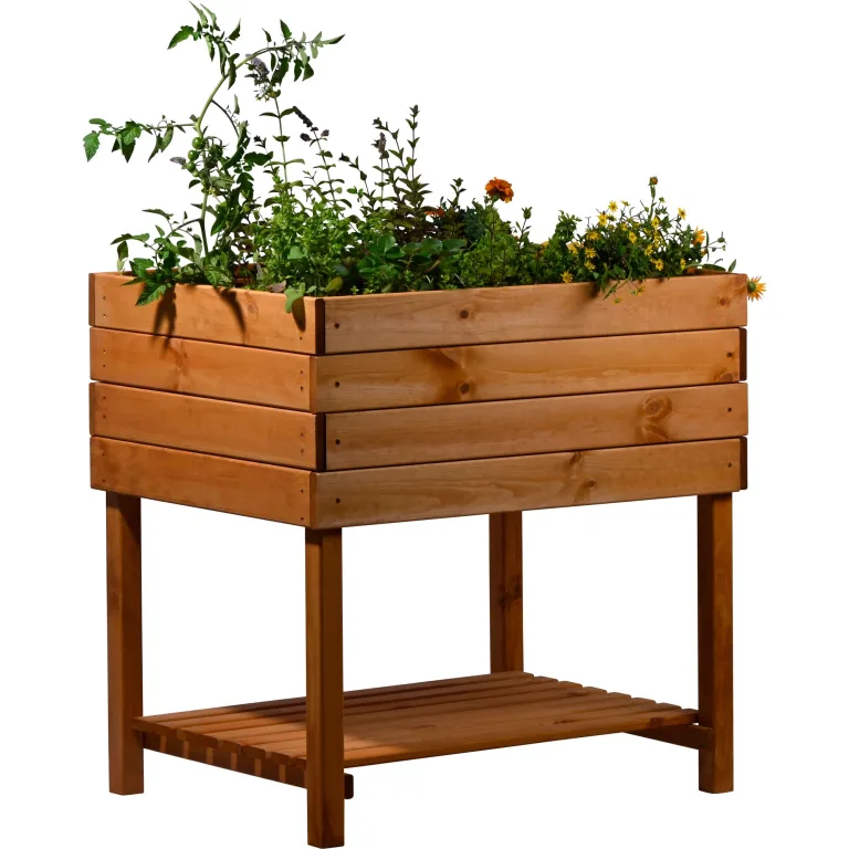 dobar® Hochbeet Kubus 2.0 inkl. Pflanzfolie und Ablage - Hochbeet für Garten aus Holz - 78 x 58 x 78 cm - Anthrazit – Bild 10